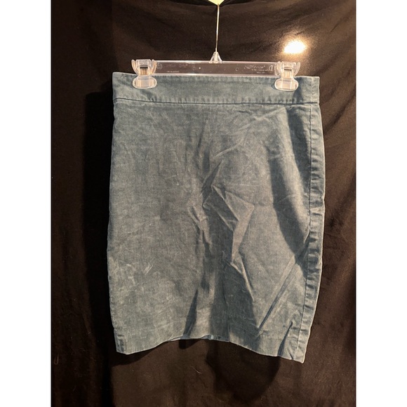 J Crew Teal Velvet Corduroy Pencil Jean Skirt Size 2 - Picture 6 of 13